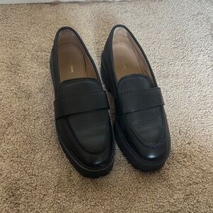 & Other Stories Chunky Black Leather Penny Loafers
